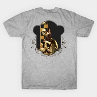 Dark fantasy women sitting on a skull T-Shirt